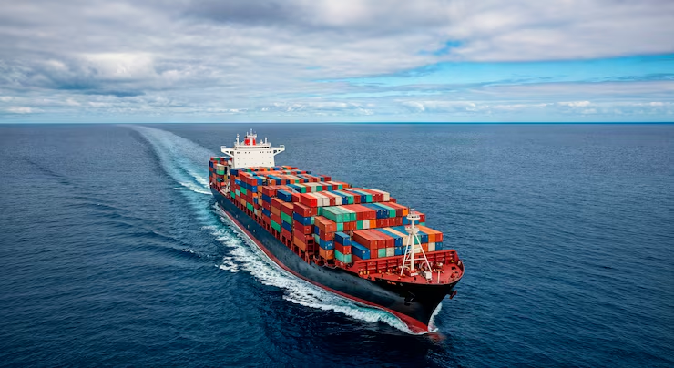 Container ship at sea — sea freight