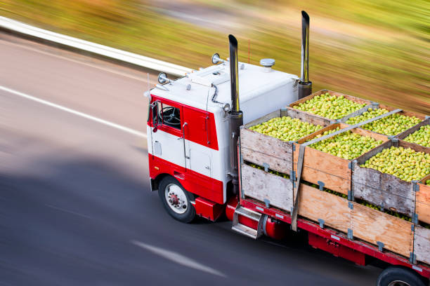 Truck carrying produce